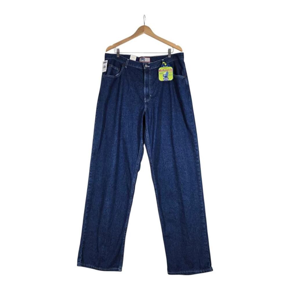 Vintage Y2K Old Navy Weekend Fit Jeans sz 20 LONG Baggy Loose Dark Wash Denim